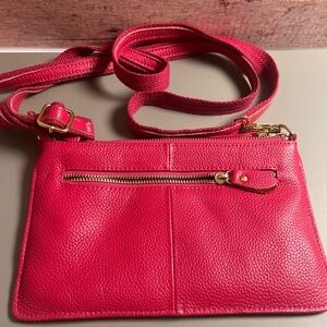 Chic pink Leather Crossbody Bag